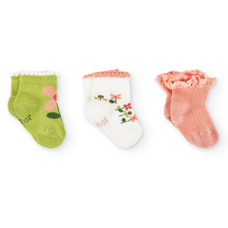 Salmon & Green Pack of Socks image 0