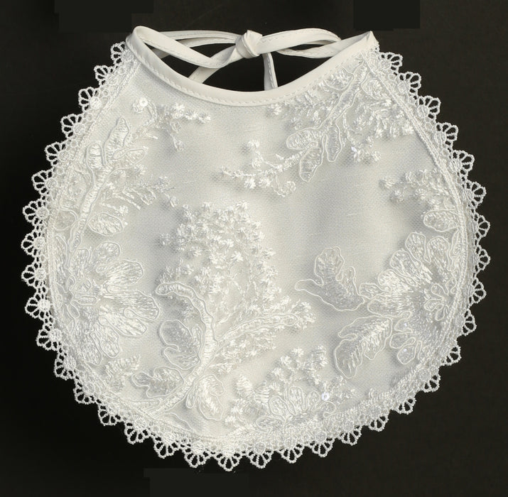 Christening Bibs - Lace Applique BB17