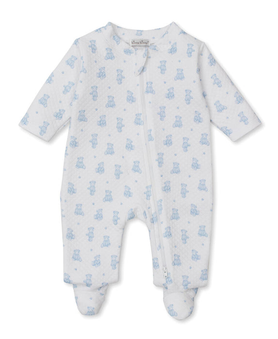 Blue Jacquard Teddy Bear Footie