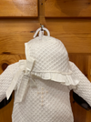 Girl Waffle Cross Knit Romper with Hat image 2