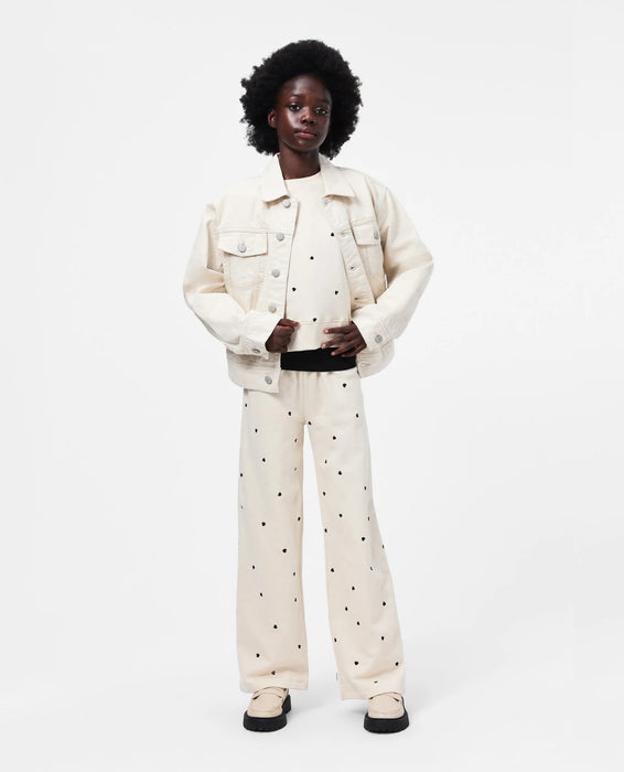 Molo Heart Print Sweatsuit, Beige