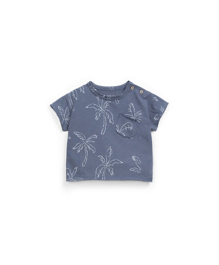 Palm Tree Pocket Tee w/ Grey Shorts image 1