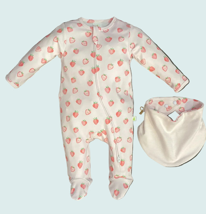 Strawberries Footie and Bib
