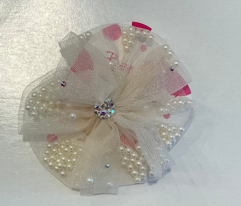 Floating Pearls Tulle Flower - Ivory