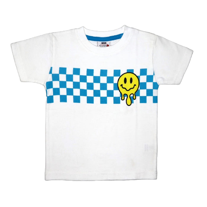 Drip Smile Check Tee w/ Turq Gradient Short image 0