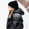 Black Glitter Puffer Coat image 3