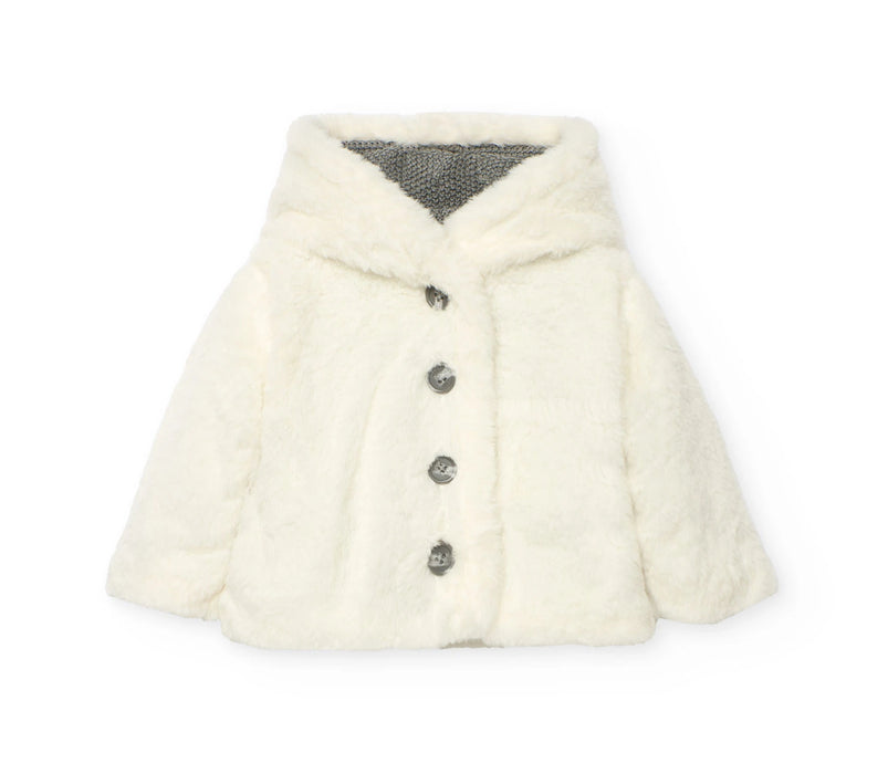 Cozy Reversible Grey Knit & Faux Fur Hooded Jacket
