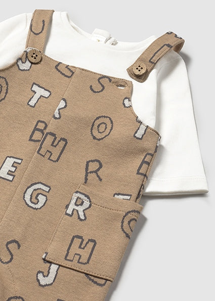 Alphabet Adventures Faux Overall Footie