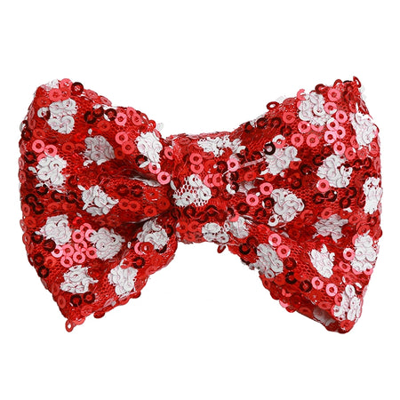 Sequin Heart Bow Clip image 0