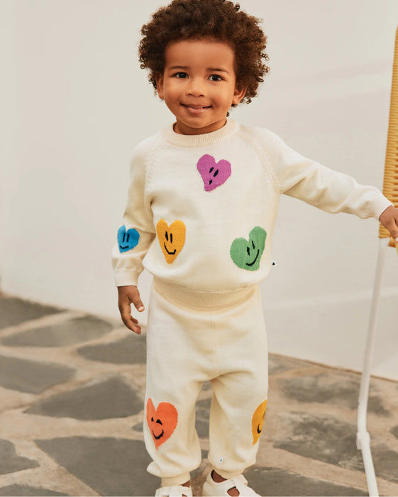 Molo Happy Hearts Knit Set, Multicolor