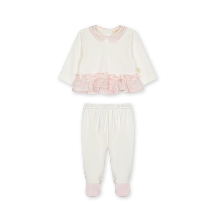 Striped Collar Two-Piece Set