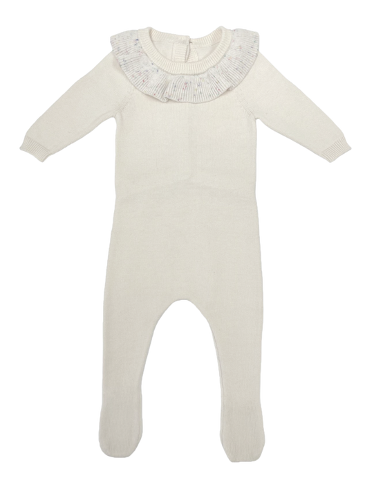 Ivory Flecked Collar Footie image 0