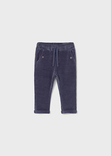 Blueberry Sand Plaid Shirt & Navy Corduroy Pant Set
