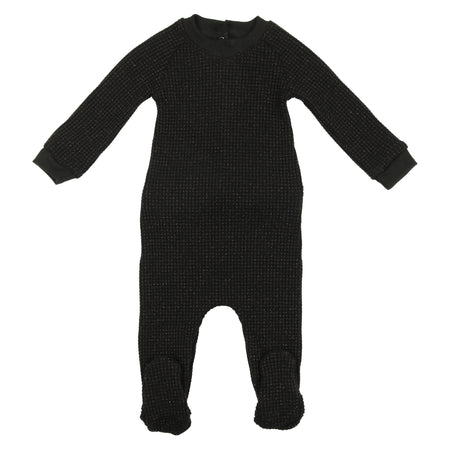 Black Shimmer Waffle Footie image 0