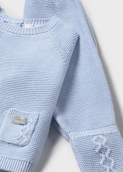 Blue Cable Knit Trio