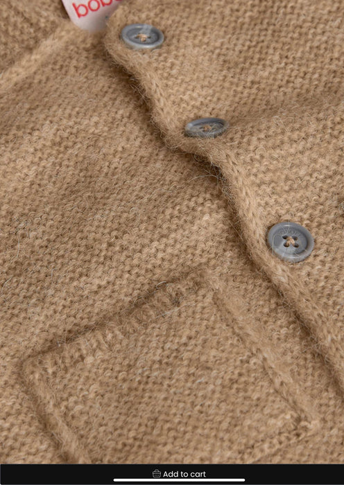 Classic Camel Knit Button Sweater