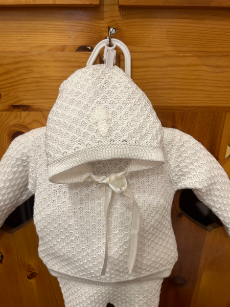 Boy Waffle Cross Knit 2-piece with Hat image 2