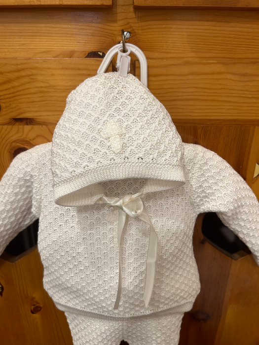 Boy Waffle Cross Knit 2-piece with Hat image 2