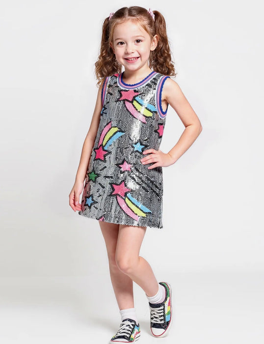 Baby Sara Shooting Star Sequin Toddler Dress
