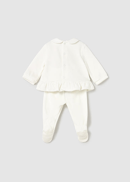 Peplum Footie Set – Ivory