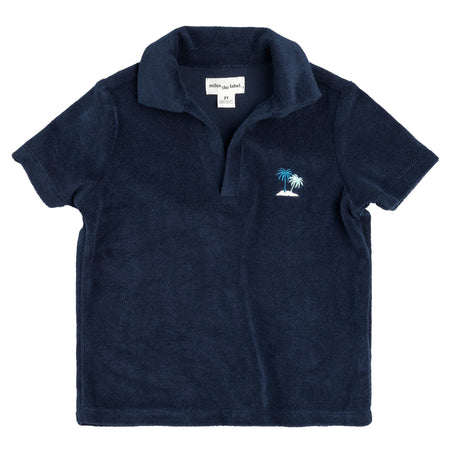 Navy Terry Polo Swim Cover-Up image 0