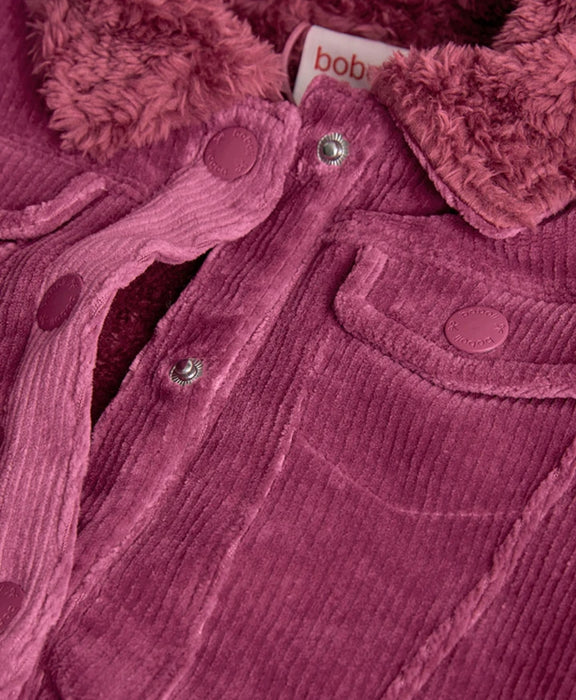 Mauve Cozy Cord Sherpa Jacket