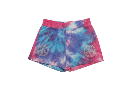 Blue Tie-Dye Peace Sign Shorts image 0