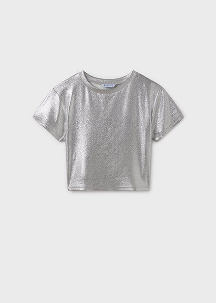 Metallic Shine Cropped T-Shirt image 1