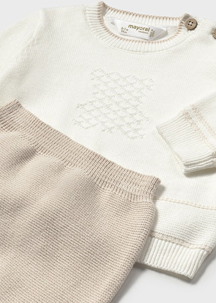 Tan & Cream Knit 2pc image 0