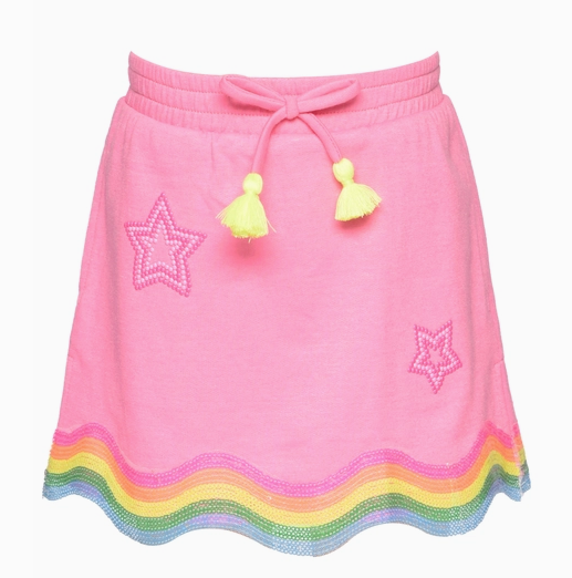 Stars & Colorful Sequin Trim Skirt Set